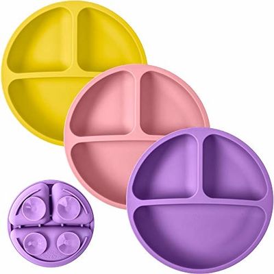 Rainbow Silicone Feed Set Tấm hút chia silicone ba thành phần
