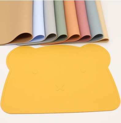 Phim hoạt hình hình con gấu cho trẻ em ăn thức ăn lớp silicone thảm ăn tối Placemat cho bé